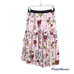 Joie Lilac purple all over floral print semi tiered style mini skirt size M